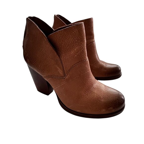 Kork Ease 7 M Castaneda Brown leather Ankle Boots block - Picture 1 of 9